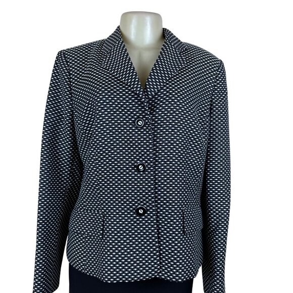 Evan- Picone Women’s Black & White Blazer & Skirt Set Classic Design Size 16 - Picture 8 of 14